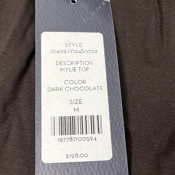 Women's Veronica Beard Mylie Brown Long Sleeve Ruched Turtleneck Top Size Medium - Picture 5 of 6